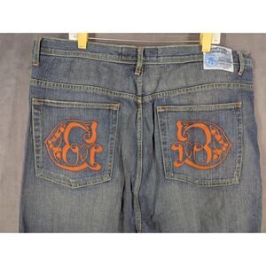 VTG Gilyard Mfg Co Jeans Men 42 x 32.5 Blue Heavy Ounce Y2K Hip Hop Embroidered